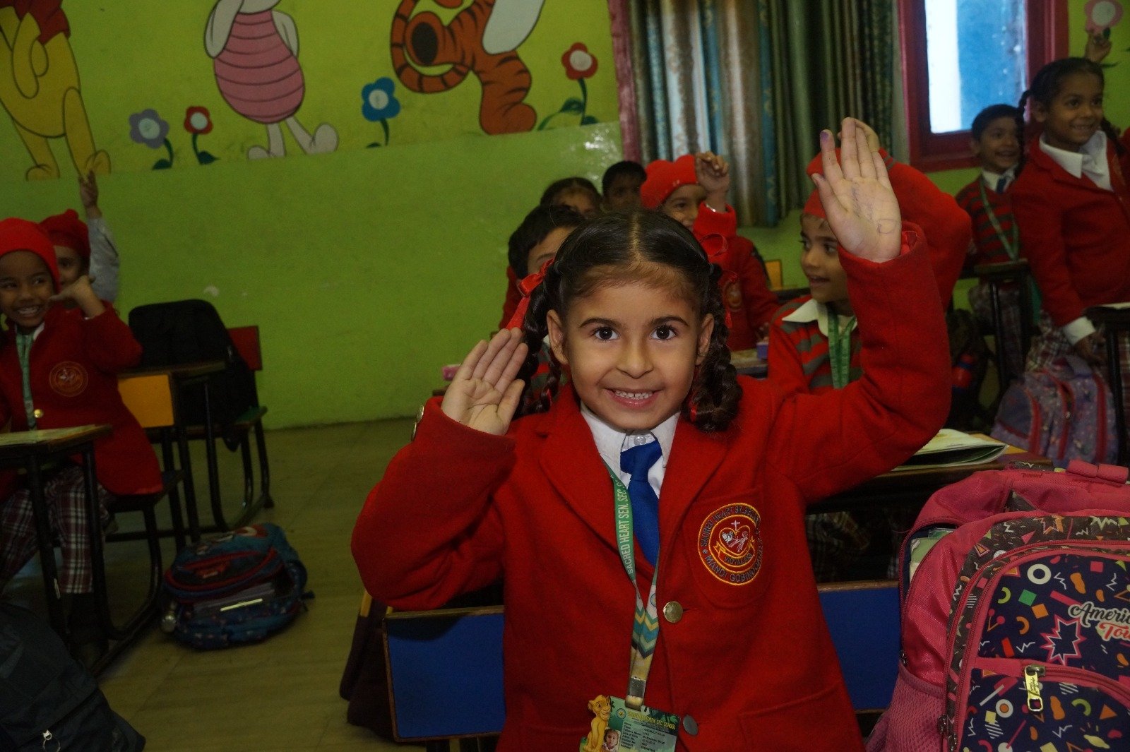 primary school students engaging in an activity